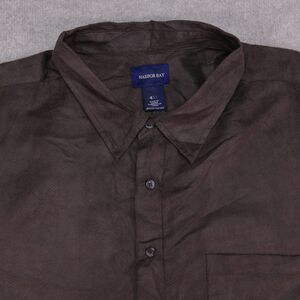 Harbor Bay Shirt Men's 4XL Brown Long Sleeve Button Up